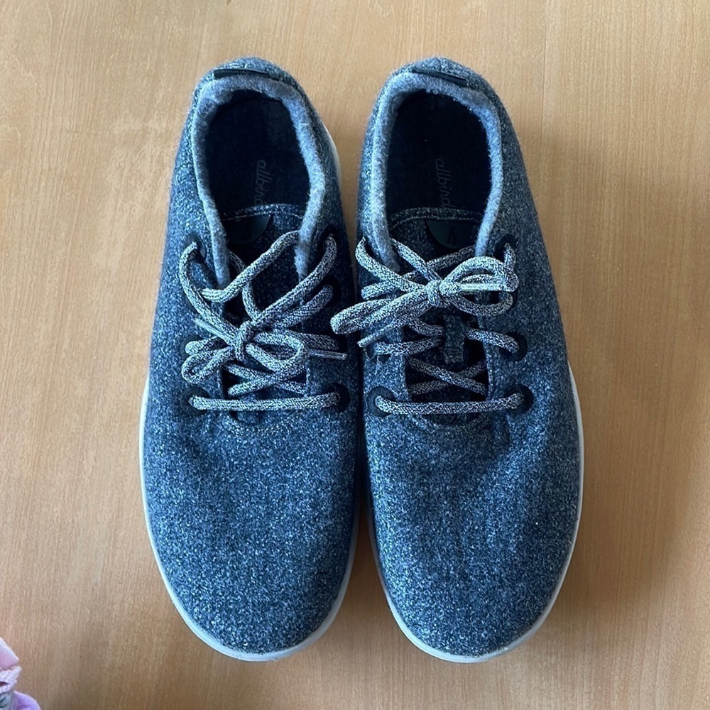 Mens Allbirds wool runners natural grey shoes
